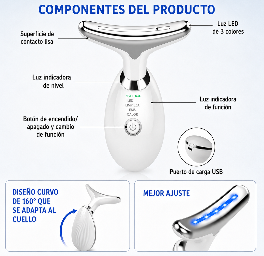 Masajeador Facial Eléctrico Portátil / Reafirma Y Relaja La Piel