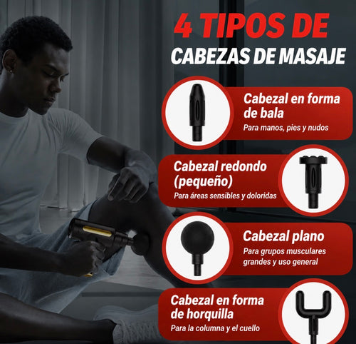 Pistola Masajeadora Muscular Portátil / 6 Niveles De Intensidad